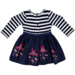 Jasper Conran Junior Sukienka Dziecięca Paski Granatowa 6-9 MSC 74 CM - zdjęcie 3