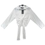 Primark Bluzka Damska Biała Ażurowa Wiązana M 38 40 42 EU - zdjęcie 1