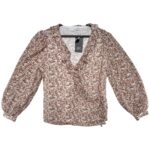 Next Bluzka Brązowa Kwiatki Falbanki 2XL 44 EU - zdjęcie 1