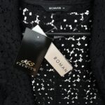 Roman Żakiet Czarny Ażurowy Kwiaty XL 42 EU - zdjęcie 2