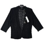 Roman Żakiet Czarny Ażurowy Kwiaty XL 42 EU - zdjęcie 1