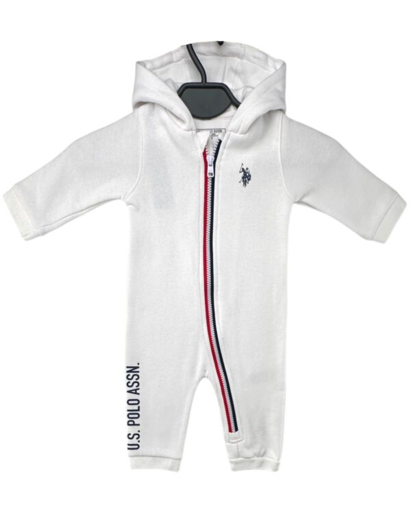 U.S. Polo Assn. Rampers Biały Z Kapturem 6 9 MIESIĘCY 68 74 CM