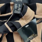 New Look Spodnie Damskie Paski Beżowo Czarne Wiązane XS 34 EU - zdjęcie 2