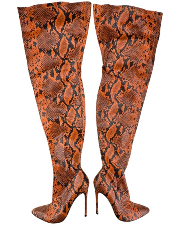 Muszkieterki Wężowe Ekoskóra Na Szpilce 39 EU