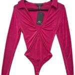 Primark Body Damskie Różowe Kołnierzyk Guziki XXS 32 EU - zdjęcie 1