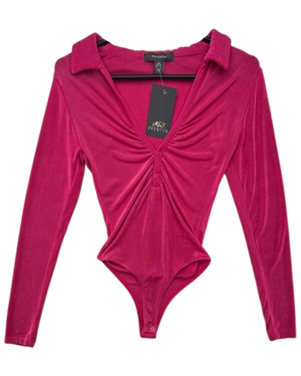 Primark Body Damskie Różowe Kołnierzyk Guziki XXS 32 EU