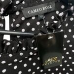 Cameo Rose Sukienka Czarna W Groszki Bufiaste Rękawy 40 EU L - zdjęcie 2