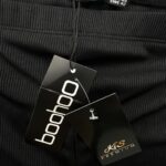 Boohoo Spodnie Czarne Prążkowane Proste Nogawki 42 EU XL - zdjęcie 2