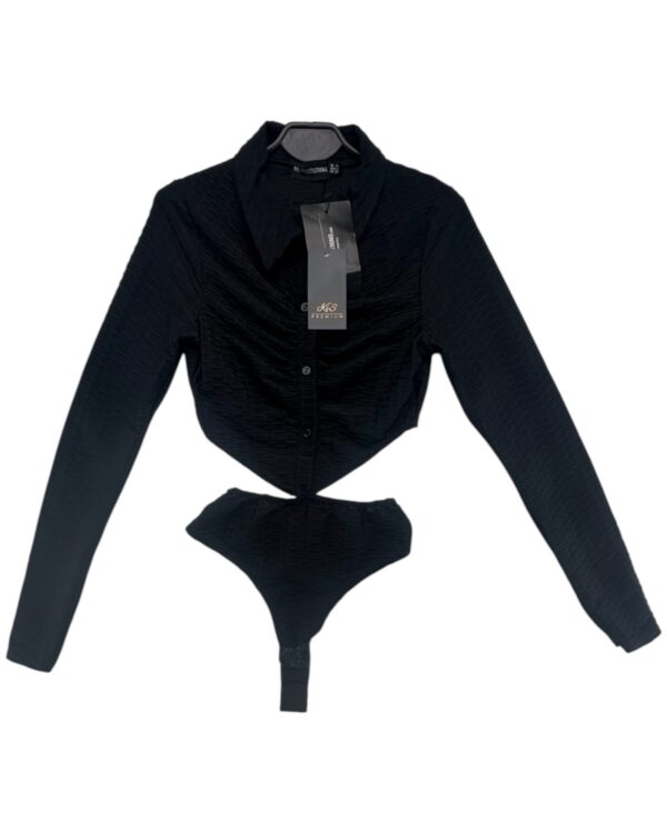 PrettyLittleThing Body Damskie Czarne Koszulowe M 38 EU