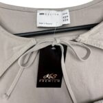 Asos Bluzka Damska Bufiaste Rękawy Wiskoza Beżowa 48 EU - zdjęcie 2