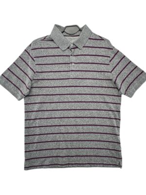 MS Koszula Polo Męska Szara W Paski M 38 EU