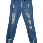 Spodnie Jeansy Przecierane Elastyczne Denim L 40 EU - zdjęcie 1