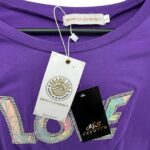 Brandsea Koszulka Damska Foletowa LOVE Falbany L 40 EU - zdjęcie 2