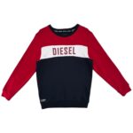 Diesel Bluza Chłopięca Bawełna Czerwono Granatowa 164 EU 15 LAT - zdjęcie 1