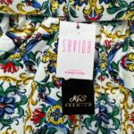 Savida Spódnica Bawełniana Biała Wzór Kwiaty L 42 EU - zdjęcie 2