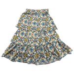 Savida Spódnica Bawełniana Biała Wzór Kwiaty L 42 EU - zdjęcie 3