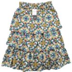 Savida Spódnica Bawełniana Biała Wzór Kwiaty L 42 EU - zdjęcie 1