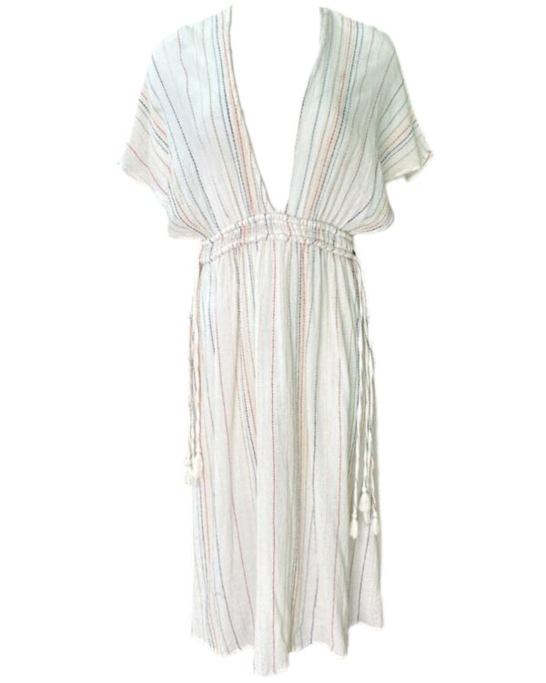 Primark Sukienka Damska Biała Paski Bawełna S 38/40 EU