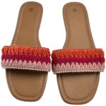 Klapki Damskie Beżowe Plecione Tkanina 39 EU - zdjęcie 2