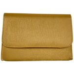 Torebka Damska Złota Satynowa PU 22x15cm - zdjęcie 1