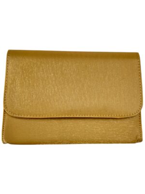 Torebka Damska Złota Satynowa PU 22x15cm