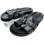 H&M Klapki Damskie Czarne Matowe 41 Eko Skóra - zdjęcie 1