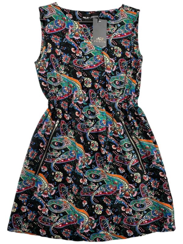 Sukienka Mela London bez Rękawów Wzorzysta Czarna S 36 EU