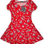 FF Sukienka Damska Czerwona Kwiaty XL - zdjęcie 1