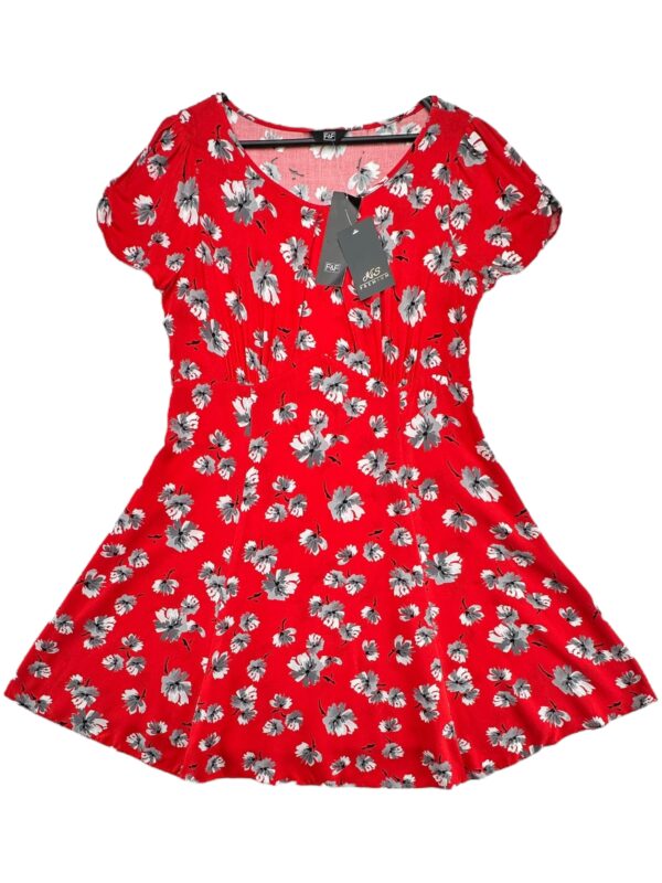 FF Sukienka Damska Czerwona Kwiaty XL