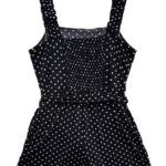 George Kombinezon Damski Czarny Na Ramiączkach W Białe Groszki M 38 40 42 EU - zdjęcie 3