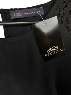 M&S Bluzka Damska Czarna Koronkowe Rękawy XL 42 EU - zdjęcie 2