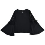 M&S Bluzka Damska Czarna Koronkowe Rękawy XL 42 EU - zdjęcie 3