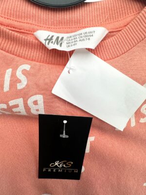 H&M Bluza Dziecięca Różowa Napisy 128 - zdjęcie 3