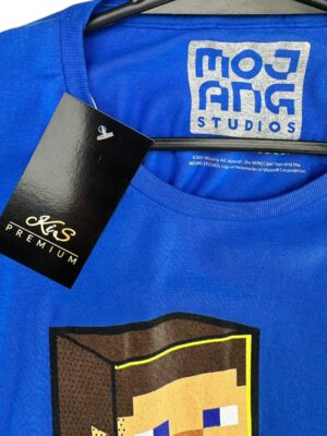 MOJANG STUDIO Koszulka Dziecięca Niebieska Print 140 - zdjęcie 3