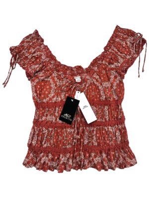 URBAN OUTFITTERS Bluzka Damska Czerwona XS Bawełna - zdjęcie 1