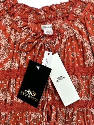 URBAN OUTFITTERS Bluzka Damska Czerwona XS Bawełna - zdjęcie 3