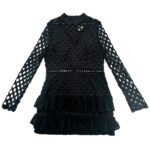 BOOHOO Sukienka Damska Czarna Ażurowa XXL