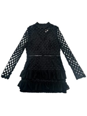 BOOHOO Sukienka Damska Czarna Ażurowa XXL - zdjęcie 1