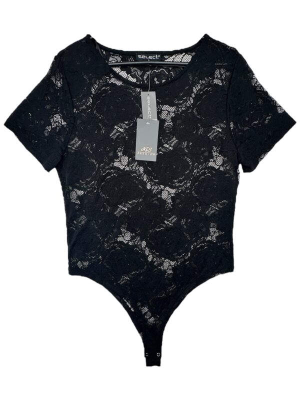 SELECT Body Damskie Czarne Koronkowe L
