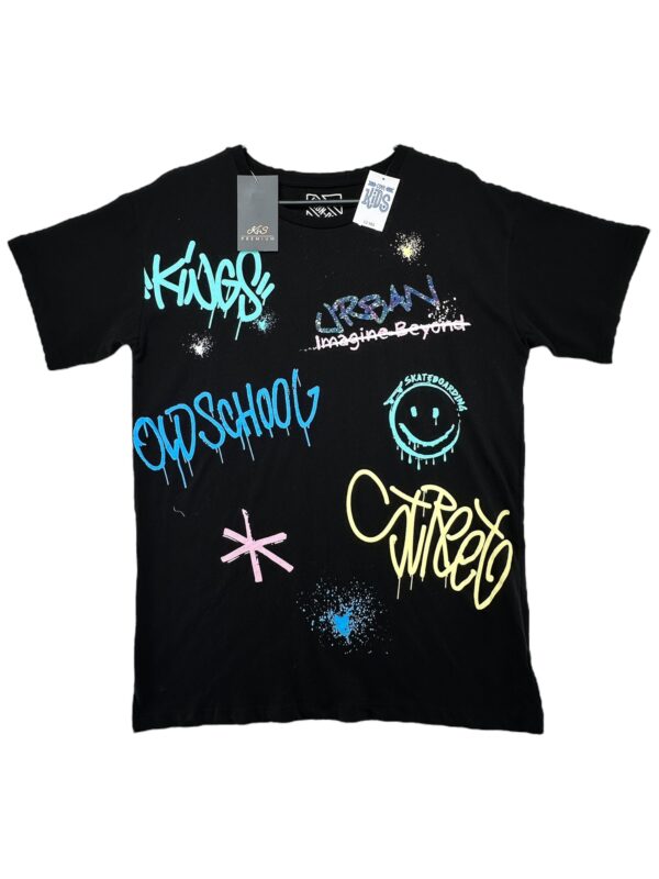 COOL KIDS Koszulka Dziecięca Czarna Napisy 158