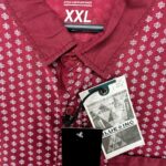 BLUE INC Koszula Męska Czerwona Wzorzysta XXL - zdjęcie 3
