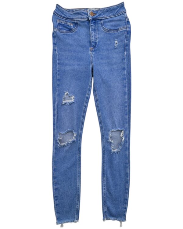 NEW LOOK Jeansy Damskie Niebieskie Przetarcia 164
