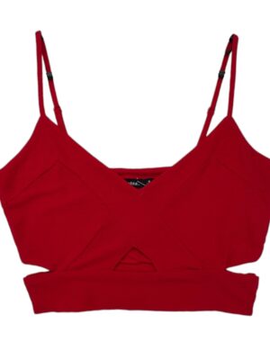 BERSHKA Top Damski Czerwony M - zdjęcie 1