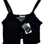 BERSHKA Top Damski Czarny L - zdjęcie 1