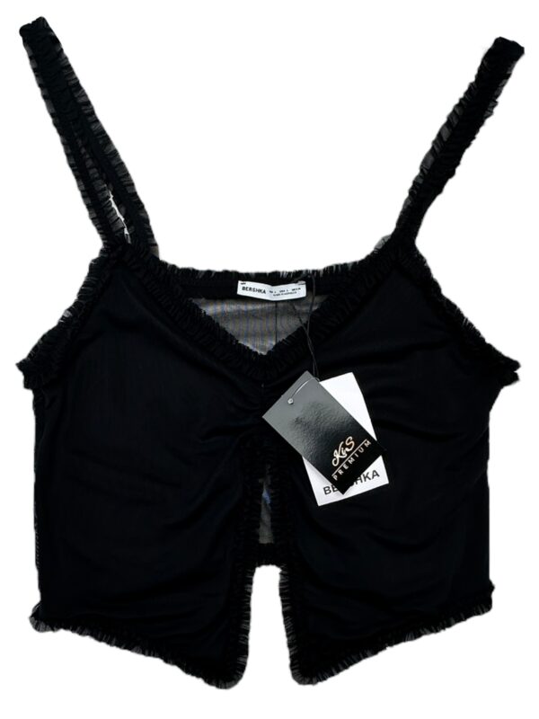 BERSHKA Top Damski Czarny L
