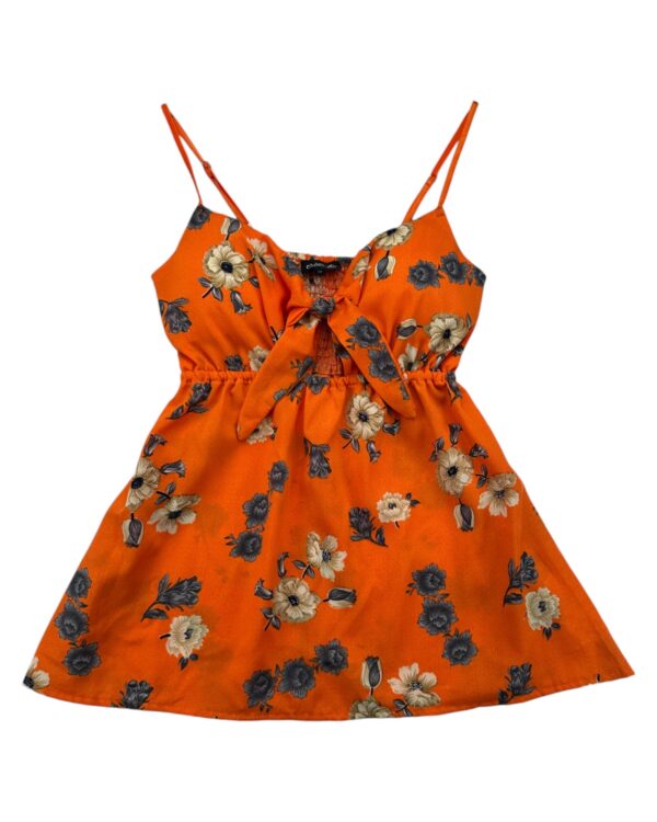 CHEMISTRY Sukienka Damska Pomarańczowa Kwiatowa L