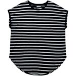 PAPAYA Koszulka Damska Czarna Paski L - zdjęcie 1