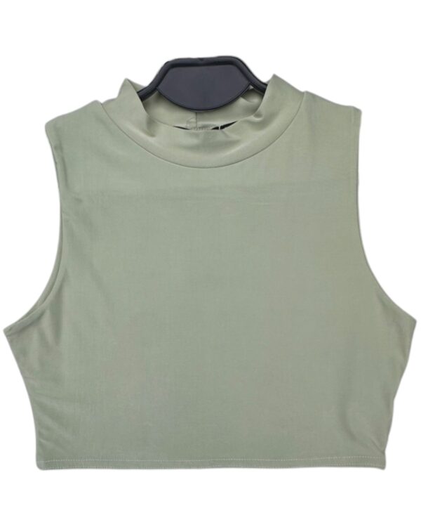 PRETTYLITTLETHING Top Damski Zielony Bez Wzoru S