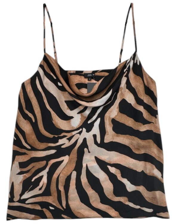 RIVER ISLAND Top Damski Brązowy Zwierzęcy S