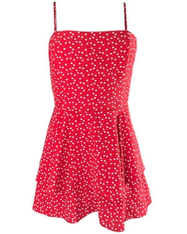 INNA Sukienka Damska Czerwona Wzór Serduszka XL